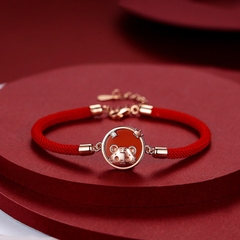 Vòng cổ và lắc tay hình con Hổ, chất liệu bạc S925 mạ Rose Gold, mẫu mới 2022
