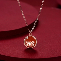 Vòng cổ và lắc tay hình con Hổ, chất liệu bạc S925 mạ Rose Gold, mẫu mới 2022