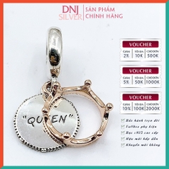 Vòng tay charm bạc 925 cao cấp - Bộ Vòng charm Sống như một nữ hoàng và tỏa sáng rực rỡ - Vòng tay dành cho nam và nữ