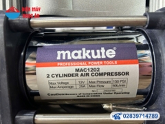 Máy Bơm Lốp Xe Hơi Ô Tô 2 Xi Lanh Mini Makute MAC1202 - Có Đèn Pin Soi Sáng