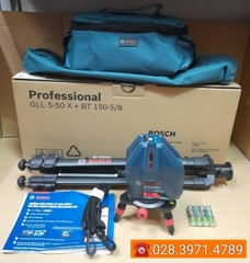 Bộ Máy cân mực laser Bosch GLL 5-50 X PROFESSIONAL + BT 150 5/8