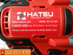 Máy khoan pin HATSU 21V HS K13.616 đầu 13mm