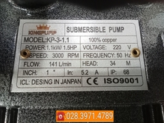 Máy bơm chìm nước sạch chính hãng KINGPUMP KP-3-1.1 công suất 1.5HP
