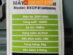 Máy rửa xe mini CHÍNH HÃNG HUKAN RXCP-R1600MINI công suất 1600W