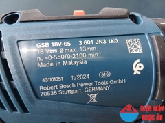 Máy khoan pin 18V CHÍNH HÃNG BOSCH GSB 18V-65 (2 pin + 1 sạc)