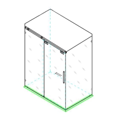 BATHROOM GLASS PERPENDICULAR RINO- RBH1501