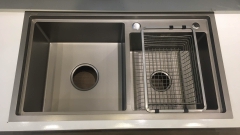 Chậu rửa bát RINO 2 hố NANO Ghi Xám - RC8246NK