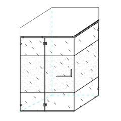 BATHROOM GLASS PERPENDICULAR RINO - RBH1502