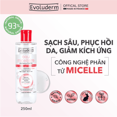 Nước tẩy trang Evoluderm Micellaire chiết xuất Lô Hội dành cho da mẫn cảm dễ kích ứng 250ml