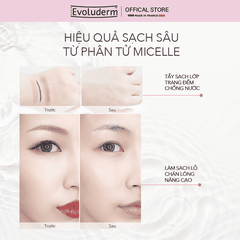 Nước tẩy trang Evoluderm Micellaire chiết xuất cây Bông dành cho da khô và nhạy cảm 500ml