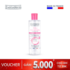 Nước tẩy trang Evoluderm Micellaire chiết xuất cây Bông dành cho da khô và nhạy cảm 250ml