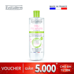 Nước tẩy trang Evoluderm Micellaire chiết xuất bưởi hồng dành cho da hỗn hợp và dầu mụn 500ml