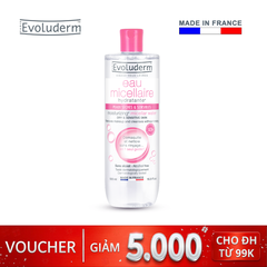 Nước tẩy trang Evoluderm Micellaire chiết xuất cây Bông dành cho da khô và nhạy cảm 500ml