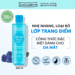 Nước tẩy trang Evoluderm dành cho mắt tinh chất Hoa ngô đồng bổ sung Vitamin E 250ml