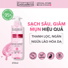 Gel rửa mặt Evoluderm ngăn ngừa mụn chiết xuất Bưởi hồng và hoa Cúc 250ml