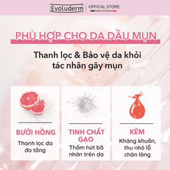 Gel rửa mặt tẩy tế bào chết Evoluderm tinh chất Bưởi hồng 150ml