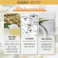 Gel tắm dưỡng da Evoluderm tinh chất Monoï à la Folie