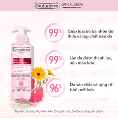 Gel rửa mặt Evoluderm ngăn ngừa mụn chiết xuất Bưởi hồng và hoa Cúc 250ml