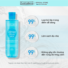 Nước tẩy trang Evoluderm dành cho mắt tinh chất Hoa ngô đồng bổ sung Vitamin E 250ml