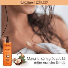 Gel tắm Evoluderm chiết xuất Tinh dầu Argan và Bơ Hạt Mỡ 500ml
