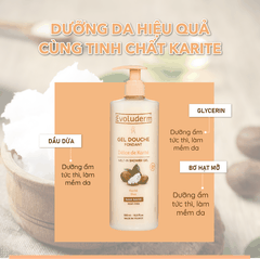 Gel tắm Evoluderm chiết xuất từ Bơ Hạt Mỡ - Karite 500ml