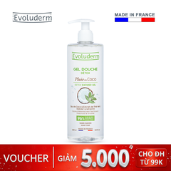 Gel tắm thải độc da Evoluderm hương Dừa 500ml