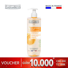 Gel rửa mặt sáng da Vitamin C Evoluderm 500ml