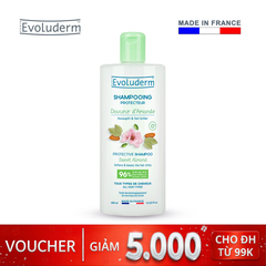 Dầu gội dành cho tóc thường Evoluderm chiết xuất Sữa Hạnh Nhân và Bơ Hạt Mỡ - 400ml