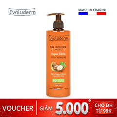 Gel tắm Evoluderm chiết xuất Tinh dầu Argan và Bơ Hạt Mỡ 500ml