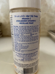 Sữa rửa mặt Micellar dạng bọt Vitamin C Evoluderm 150ml