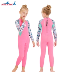Đồ bơi giữ nhiệt bé gái DIVE AND SAIL size 12-30kg cao su dày 2.5mm giữ ấm ngăn tia UV