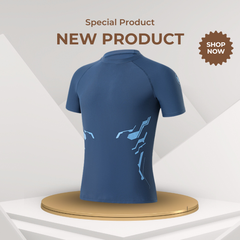 Aó bơi nam tay ngắn chất vải co giãn mềm mại mát lạnh phối combo QSF881