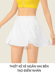 Chân váy thể thao nữ pickleball, tennis 2 lớp - Xếp ly sau cá tính