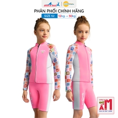 Đồ bơi giữ nhiệt bé gái Dive and Sail size 12-30kg chất cao su dày 1.5mm giữ ấm ngăn tia UV