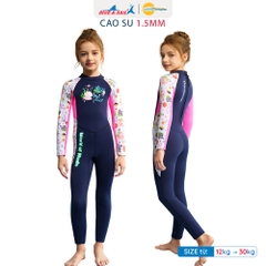 Đồ bơi giữ nhiệt bé gái Dive and Sail size 12-30kg chất liệu cao su dày 1.5mm giữ ấm ngăn tia UV