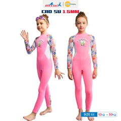Đồ bơi giữ nhiệt bé gái Dive and Sail size 12-30kg chất liệu cao su dày 1.5mm giữ ấm ngăn tia UV