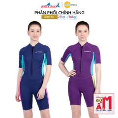 Đồ bơi giữ nhiệt bé gái Dive and Sail size lớn 27-55kg Cao su dày 2.5mm giữ ấm ngăn tia UV