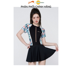 Đồ bơi nữ tay ngắn chân váy phối quần rời bên trong che bụng tạo dáng eo thon
