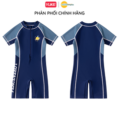 Đồ bơi bé trai liền thân, tay ngắn quần ngắn vải co giãn size cho bé từ 12kg đến 30kg