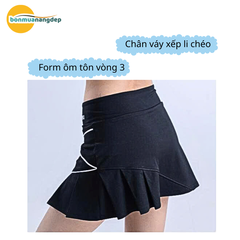 Váy thể thao pickleball, tennis, cầu lông RIKI basic, tôn dáng