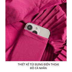 Quần short thể thao nữ pickleball cầu lông 2 lớp -  Xếp ly 2 bên hông siêu tôn dáng