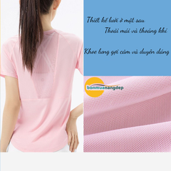 Áo thể thao nữ cổ tròn hiệu 361° – Chất liệu thun phối lưới mỏng nhẹ, thoáng khí, thấm hút mồ hôi