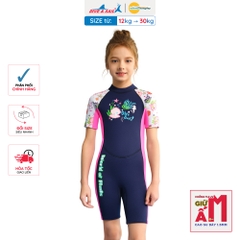 Đồ bơi giữ nhiệt bé gái Dive and Sail size 12-30kg chất liệu cao su dày 1.5mm giữ ấm ngăn tia UV