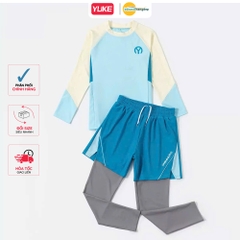 Đồ bơi bé trai YUKE tay dài quần dài phối quần đùi kín đáo chống nắng hiệu quả mới 2026 YY7243