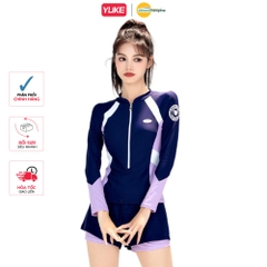 Đồ bơi nữ YUEK tay dài quần đùi 2 lớp thiết kế thể thao năng động trẻ trung