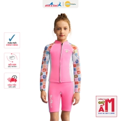 Đồ bơi giữ nhiệt bé gái Dive and Sail size 12-30kg chất cao su dày 1.5mm giữ ấm ngăn tia UV