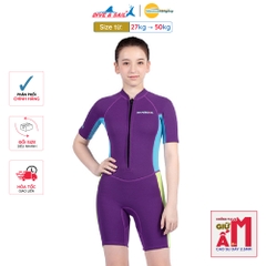 Đồ bơi giữ nhiệt bé gái Dive and Sail size lớn 27-55kg Cao su dày 2.5mm giữ ấm ngăn tia UV