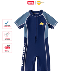 Đồ bơi bé trai liền thân, tay ngắn quần ngắn vải co giãn size cho bé từ 12kg đến 30kg