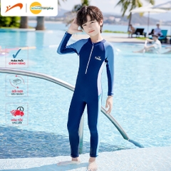 Đồ bơi bé trai liền thân tay dài quần dài phối màu trơn Summer Youyou
