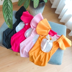 Bikini liền thân bé gái bèo cổ hoa hồng hở lưng (tặng kèm nón)